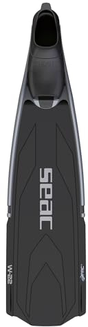 Seac W-22, Nueva Generación de Aletas Largas de Apnea Con Pala, Negro, 43/44