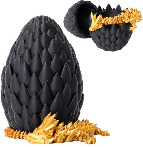 Yearsahrk Uovo di drago stampato 3D misterioso drago giocattolo realistico realistico drago mobile figure sorpresa uova di drago Easter decorazioni per la casa