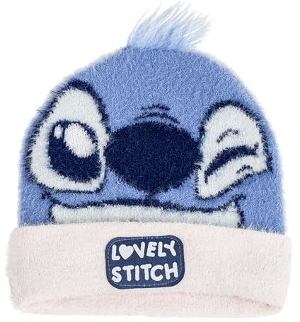 CERDÁ Life's Little Moments Mädchen | Gorro De Punto Stitch Tejido Suave Y Cálido - Diseño Único Baskenmütze, Rosa/Blau, Einheitsgröße EU