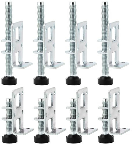 QWORK® Juego de 8 Patas Regulables para Muebles, 55mm/105mm, Eleva los Muebles hasta 25/75 mm, Capacidad 150kg, Antideslizante