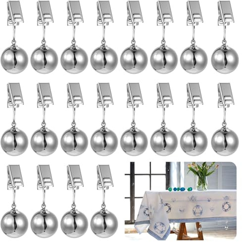 20 Pack Heavy Duty Tablecloth Weights – Stainless Steel Windproof Weights for Outdoor Curtains, Flags, Picnics, Weddings, and Parties