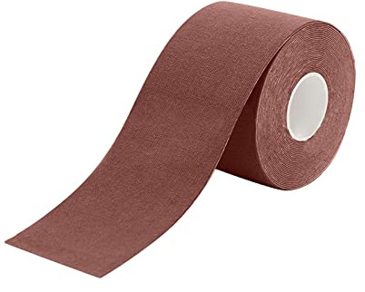 Bandage auto-adhésif pour femme - Patch musculaire de sport élastique - Patch de levage de poitrine - Couleur peau - Affaissement, café, 10cm*5m