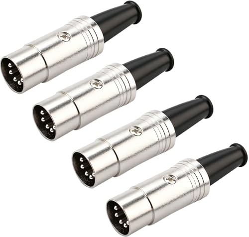 RUNCCI-YUN 4 Pezzi 5 pin DIN Connettore,spina audio da DIN connettore a saldare per MIDI, mixer, batteria, tastiera