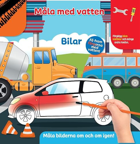 Måla med vatten. Bilar