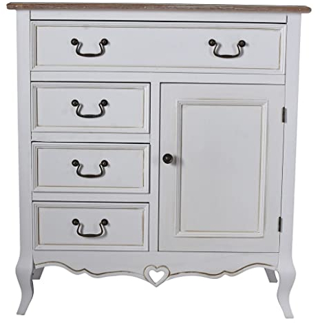 Nostalgie Schrank Vintage Brotschrank Schubladenschrank Landhausstil 87x80 cm Weiss hmb160 Palazzo Exclusiv