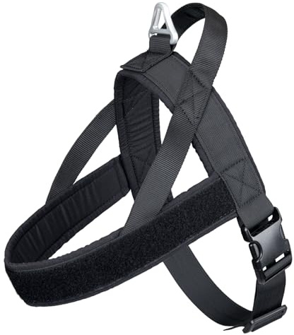 UTMÄRKT ELITSPANKER INGET drag hundsele med handtag justerbar nylon hundsele lätt för träning promenader för små och medelstora och stora hundar (BLK-S)