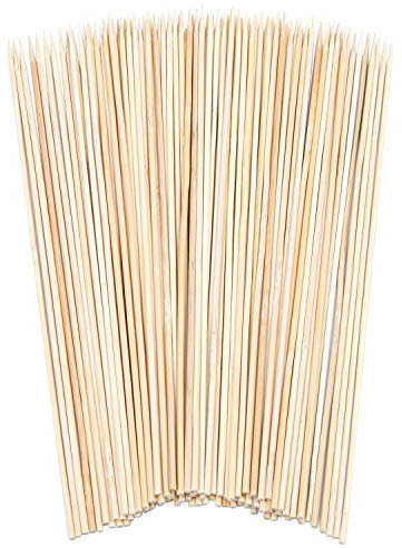 Aneco 15cm/6 Inches Bamboo Skewers Natural Wooden Skewers Sticks for BBQ, Cocktail, Shish Kabobs, Party Essentials, 100 Pieces