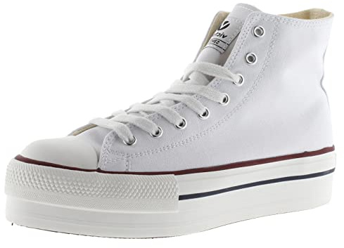 victoria Hohe Sneaker Tribu Canvas & Doppel-Plateau 1061101 für Mädchen Blanco 33