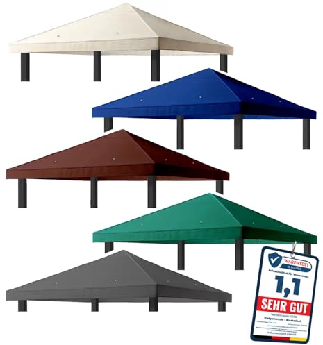 freigarten.de Reservtak för lusthus, 3 x 3 meter, vattentätt material: Panama PCV Soft 370 g/m², extra stark modell 2 (brun)