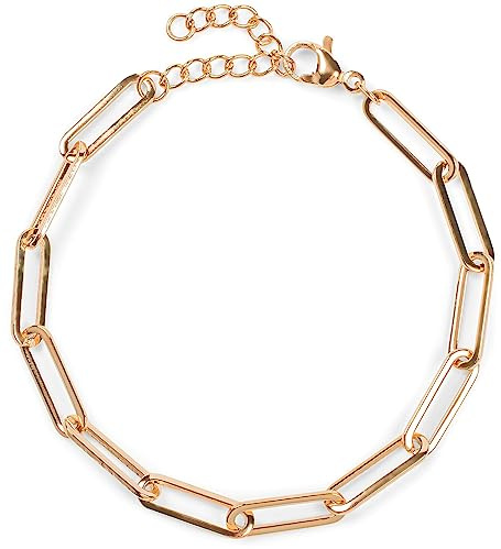 styleBREAKER Bracciale da Donna in Acciaio Inossidabile Senza Pendente con Catena a Maglie grezze, Gioielli 05040185, Colore:Rosa Oro