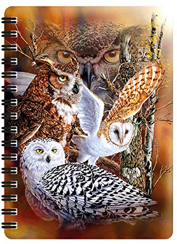 3D LiveLife Jotter - Eulenwald von Deluxebase. Linsenförmiges 3D Wildlife A6 Spiralblock. Liniertes Notizbuch mit Kunstwerken, die vom bekannten Künstler Steven Michael Gardner lizenziert wurden