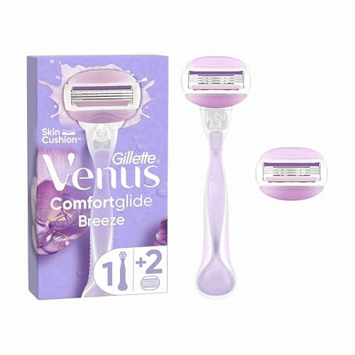 Gillette Venus ComfortGlide Breeze Máquinilla de Depilación Para Mujer + 2 Cuchillas de Recambio, 3 Venus Recambios Para Una Depilación Suave, Apurada Y Duradera (el embalaje puede variar)