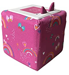 Toniebox Bezug, Schutzhülle, Überzug, Hülle - Schmetterling und Regenbogen, pink, beere