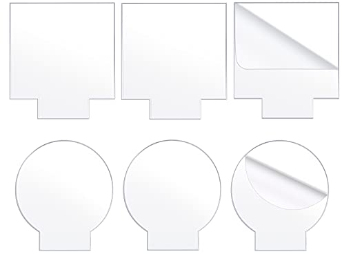 SAVITA Acrylrohlinge, 2 mm, für leichte Basis, Leuchtplatte, Acryl, rund, und quadratisch, für den Ersatz von Bilderrahmen, DIY-Projekt, Handwerk, 6 Stück