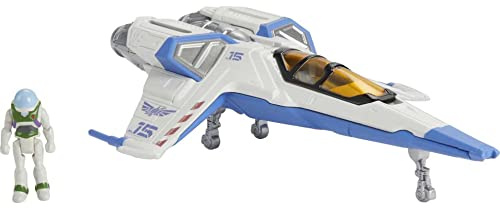 Mattel Disney Pixar Lightyear Hyperspeed Series XL-15 Spaceship & Buzz Lightyear Figure, 6 Inch Long Vehicle & 1.25 Inch Figure, Toy 4 Years & Up, HHJ95