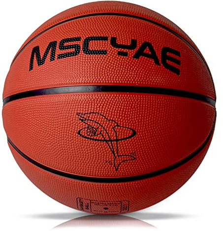 Balón de Baloncesto Tamaño 5 y 3 para Niños - Mini Balón para Manos Jóvenes - Ideal para Exterior - Goma Marrón