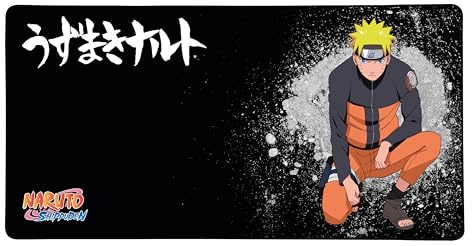 Konix Naruto Shippuden XXL Gaming-Mauspad 90 x 46 cm - rutschfeste Gummibasis - Naruto-Motiv - Schwarz