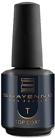 Shayenne Top Coat 15 ml – Überlack ohne Schwitzschicht für UV/LED-Lampe, geeignet für Gellack, Nagellack & Nagelgel mit langanhaltendem Glanz