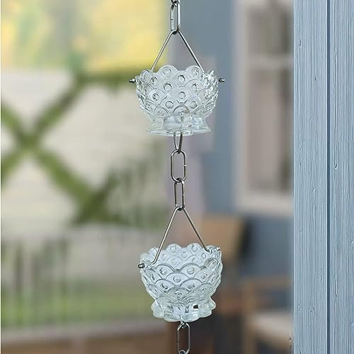 NUNETH Regenkette Regenketten-Gartendekoration, Japanische Regenketten aus Harz für Draußen, Regenfallrohr-Kettenrinnen-Regenfänger, Wasserumleitungs-Fängerkette (Color : B, Size : 2.6m/8.5ft)