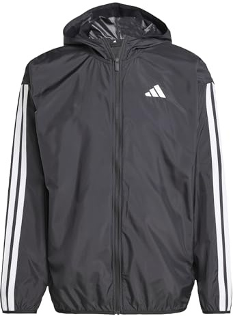 adidas Men's ESSENTIAL THREE STRIPES WINDBREAKER, Black/White, XS