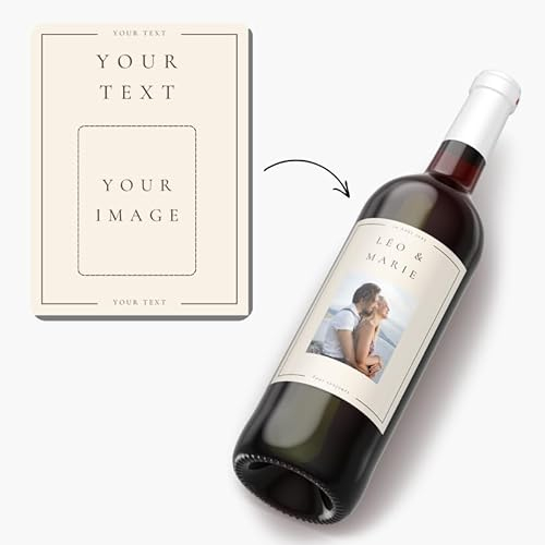 Personalisierbare Weinflaschenetiketten (6 Stück) – fügen Sie Ihr Foto und Ihre Texte hinzu – personalisierte Etiketten – Geschenk – Geburtstag – Hochzeit – Ruhestand – Temoin – Taufe