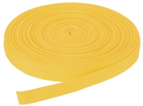 DMiotech 50 Yardas 45M X 20mm de Ancho Correa de Tejido de Nylon de Poliéster Plano para Manualidades Correas para Mochilas Costura Reparación de Equipos para Exteriores Amarillo