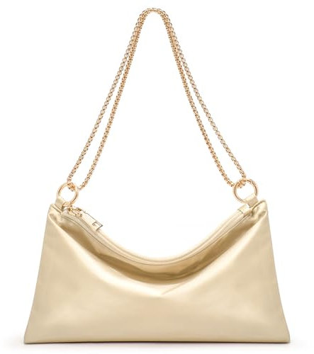 oscaurt Clutch Purse Damen Handtasche Clutch Tasche Abendtasche Klein Strandtasche Umhängetasche Schultertaschen für Hochzeit Party Prom (Champagner)