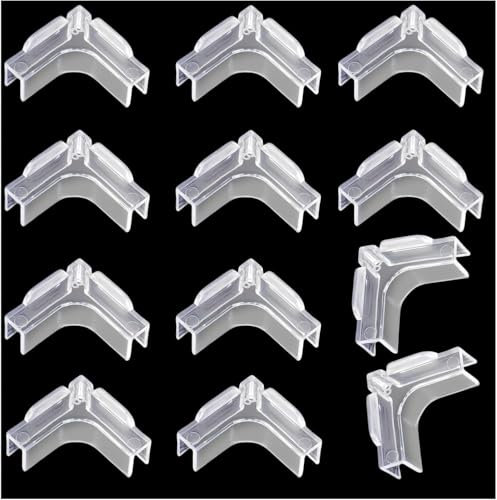 CAASFOOY 12 Stück Aquarium Glaskantenschutz weichen Abdeckungen für Aquarien, Fischaquarium Glas Aquariumschutz Acrylschutz für Aquarium Stoßfeste Glaswerkzeuge, Transparent, 8 mm