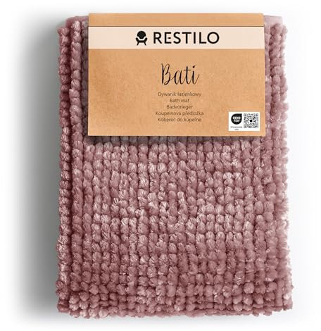 RESTILO Badematte 60 x 90 cm Badteppich Badvorleger rutschfest Bati Traube