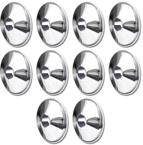 Marco Paul 10pc Radiator Pipe Covers Chrome - Long Lasting PVC Chrome Pipe Covers 15mm For Floor - Stylish Floor Rings For Laminate Carpet Vinyl - Easy To Install Snap On Pipe Collars 15mm