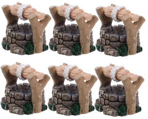 VANZACK 6pièces Ornement Décoratif Résine pour Jardin Miniature Lot de Scène Micro Paysage Rénovée Design Réaliste Et Résistant pour Décoration Extérieure Et DIY Jardin