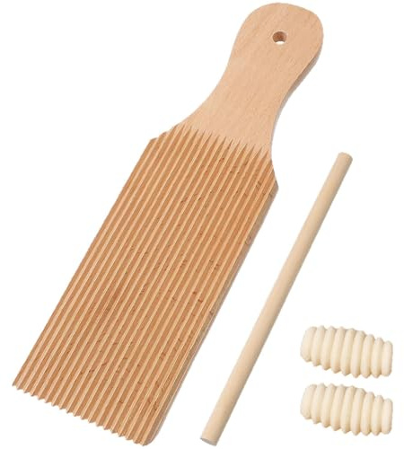 Noodles Wooden Butter Table and Popsicles Easily Make Homemade Pasta and Non-Stick Butter Pasta Board Gnocchi Roller