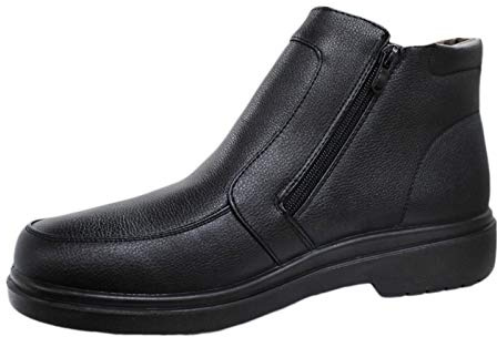 Evoga Scarpe stivaletti uomo invernali Chelsea termiche con pelliccia interna (Nero, Sistema Taglie Calzature EU, Adulto, Numero, Media, 43)