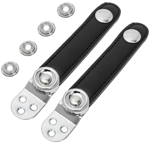 NIYANGLE Set 1 Fibbia Doppio Strato in Acciaio e Pelle Bovina per Fisarmonica, Cinghie Extra Larghe Resistenti All’abrasione, Accessorio Nero per Musicisti
