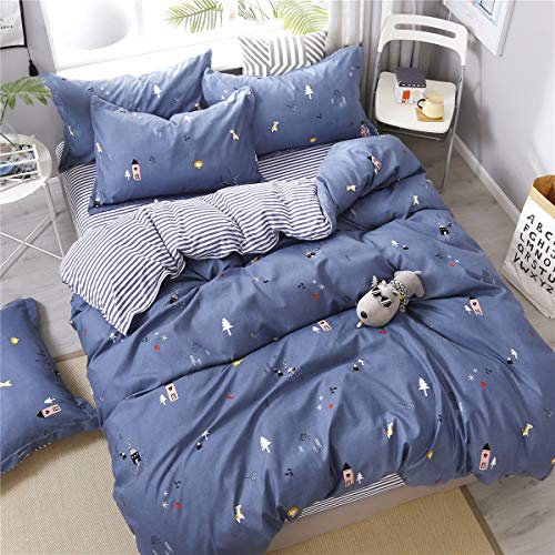 Odot Bettwäsche Bettbezug Set 3 TLG, Hirsch Bettwäsche-Set 3 Teilig Mikrofaser Wende Weiche Atmungsaktive mit Bettbezug Kissenbezüge Babybett Kinder Mädchen Junge (200x200cm,Weihnachten)