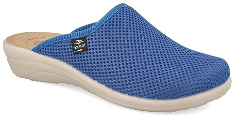Fly Flot | Fresh Woman, Pantofole Donna Traspiranti, Ciabatta con Tomaia in Rete Elastica, Sottopiede imbottito in Pelle Antishock, Avio, 39