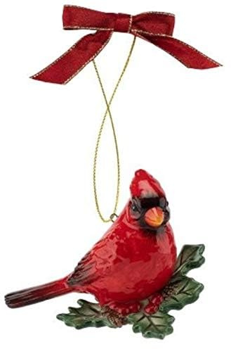 Spode Christmas Tree Cardinal Ornament, Festive Holiday Bauble for Christmas Tree, Dolomite Hanging Decoration with Red Ribbon for Easy Hanging, Decorative Accent & Keepsake Gift