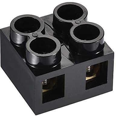 sourcing map Terminal Block 500V 60A Dual Row 2 Positions Screw Electric Barrier Strip 2 Pcs