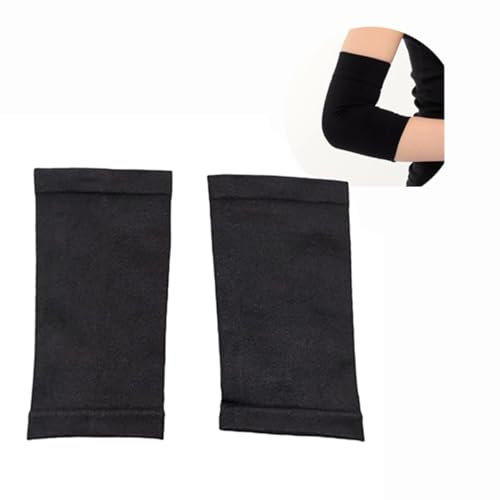 1 Paio Fascia di Compressione per Gomito, Fascia Copri Protezione Sportiva, Catetere Braccio in Tessuto Traspirante e di Design, Ginocchiere Compressione Sollievo dal Dolore per Ragazzi Ragazze (Nero)