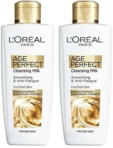 L'Oreal Paris Age Perfect Smoothing & Anti Fatigue Vitamin C Cleansing Milk 200 ml (Pack of 2)