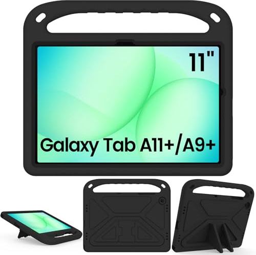 XunyLyee Hülle Kinder für Samsung Galaxy Tab A11 Plus/ A9 Plus/ A11+/ A9+ 11 Zoll, Schwarz