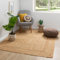 Steffensmeier Jute Teppich Goa | Rechteckig | Wohnzimmer, Flur, Eingangsbereich, Naturfaser, hangeflochten, Bordüre, Größe: 60x110 cm