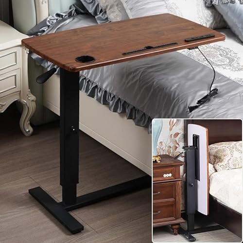 Klapptisch, Nachttisch, bewegliche Hebenut zum Platzieren von Wasserbechern, Mobiltelefonen, Computern, Klappsofas, Lazy-Bed-Vordertisch, Heimschreibtisch (Größe: 45 x 85 x (66/94) cm, Farbe: Beige)