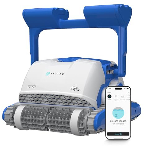 Dolphin SF 60 IOT CB Robot pulitore Automatico per Piscina interrata e Fuori Terra Fino a 15m - Pulizia pareti, Linea d’Acqua e Fondo - Controllo con l'app