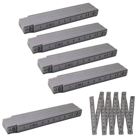 anneratteryer 5 pièces Mètre pliant 1m avec échelle d'angle Nombres grands et très lisibles Encliquetage précis plastique Pour Les Menuisiers Les Chantiers De Construction Les Projets De Bricolage