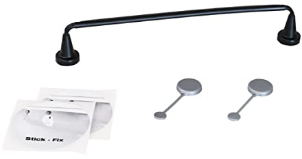 Reenbergs ByMagnetic Dish Cloth Rail in-Sink Drying Rack Made in Denmark Choose Magnet Strength (Black Flexible Plastic + 1 Swedish Dishcloth, Strong Magnets (for Corian/Granite Thick Sink))