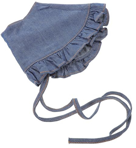 JECOMPRIS Colletto a Balze in Denim Finto Staccabile Mini Mantello Rotondo, Scialle Bordo Arricciato e Cravatta Regolabile, Accessorio Donna per Outfit Casual e Formali