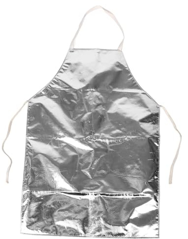 FOYTOKI Delantal de Trabajo Ignífugo de Fibra Resistente Protección contra Salpicaduras de Fuego para Operaciones de Alta Temperatura y Soldadura en Color Blanco