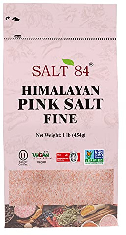 SALT 84 Himalayan Chef Pink Salt, Fine Grain, 1 Pound (Pack of 1)