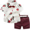 sunnymi 1-6 Jahre Kleinkind Baby Boy Gentleman Suit Rose Fliege T-Shirt Shorts Hosen Outfit Set